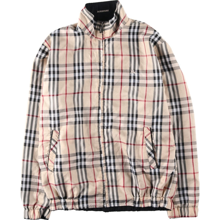 Burberry LONDON Check Pattern Reversible Swing Top Sport Jacket, Women's Size XL (Equivalent), Vintage cotton black type Vintage Second Hand