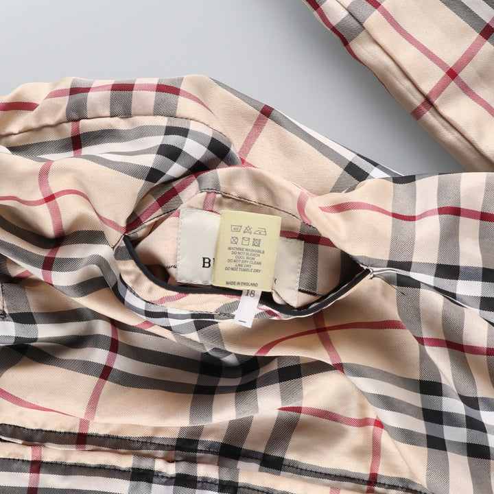 Burberry LONDON Check Pattern Reversible Swing Top Sport Jacket, Women's Size XL (Equivalent), Vintage cotton black type Vintage Second Hand