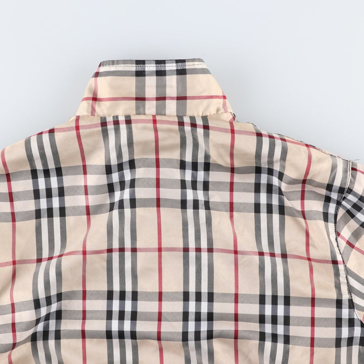 Burberry LONDON Check Pattern Reversible Swing Top Sport Jacket, Women's Size XL (Equivalent), Vintage cotton black type Vintage Second Hand