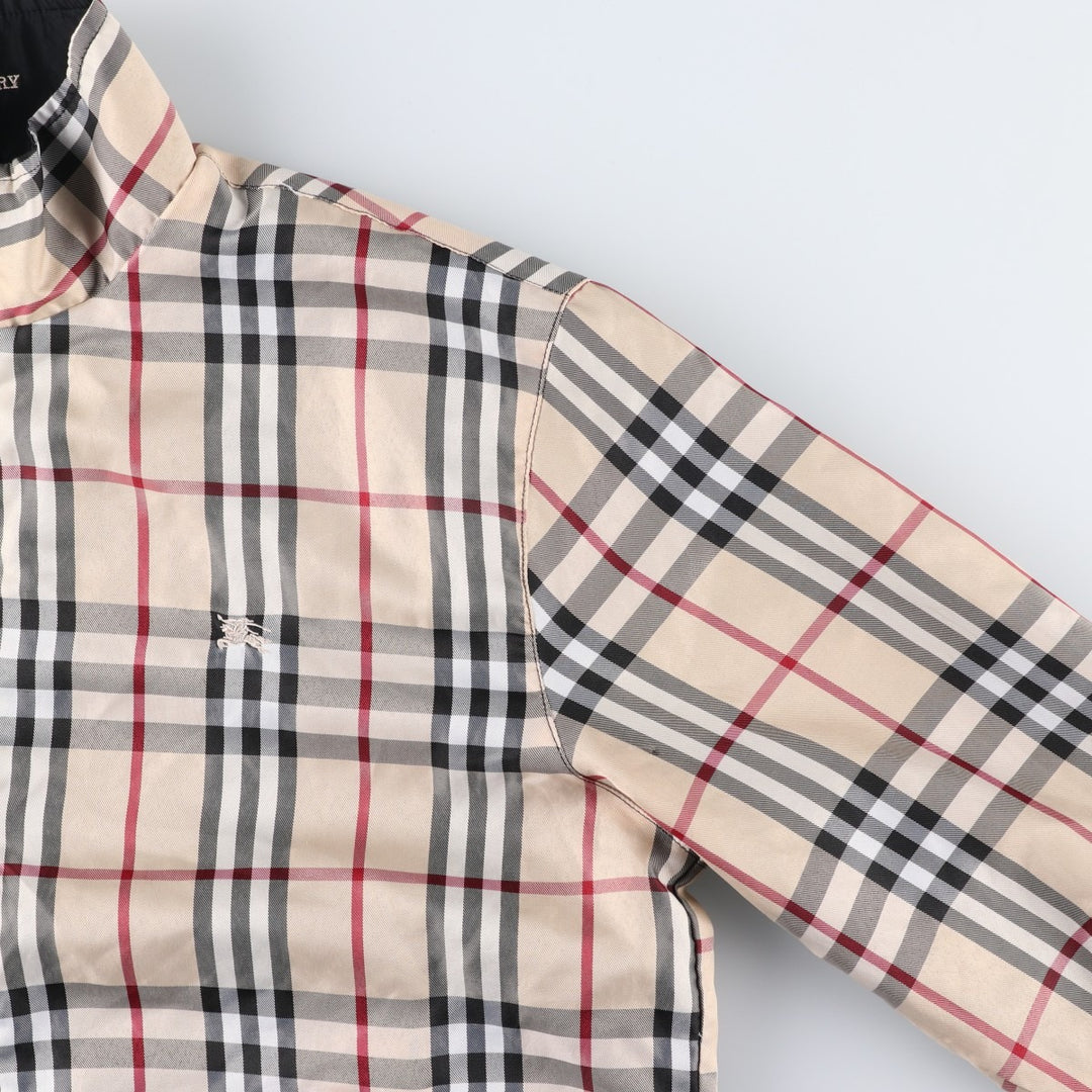 Burberry LONDON Check Pattern Reversible Swing Top Sport Jacket, Women's Size XL (Equivalent), Vintage cotton black type Vintage Second Hand