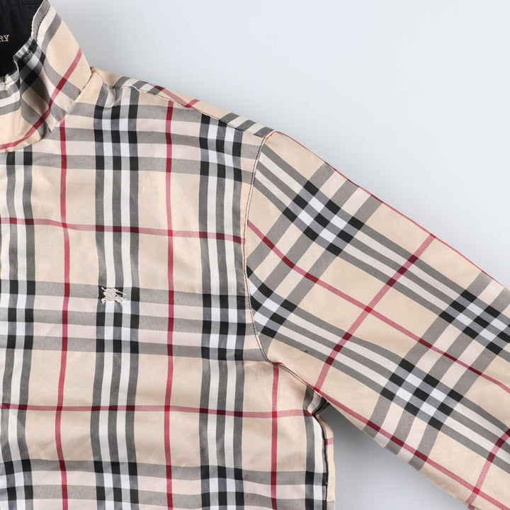 Burberry LONDON Check Pattern Reversible Swing Top Sport Jacket, Women's Size XL (Equivalent), Vintage cotton black type Vintage Second Hand