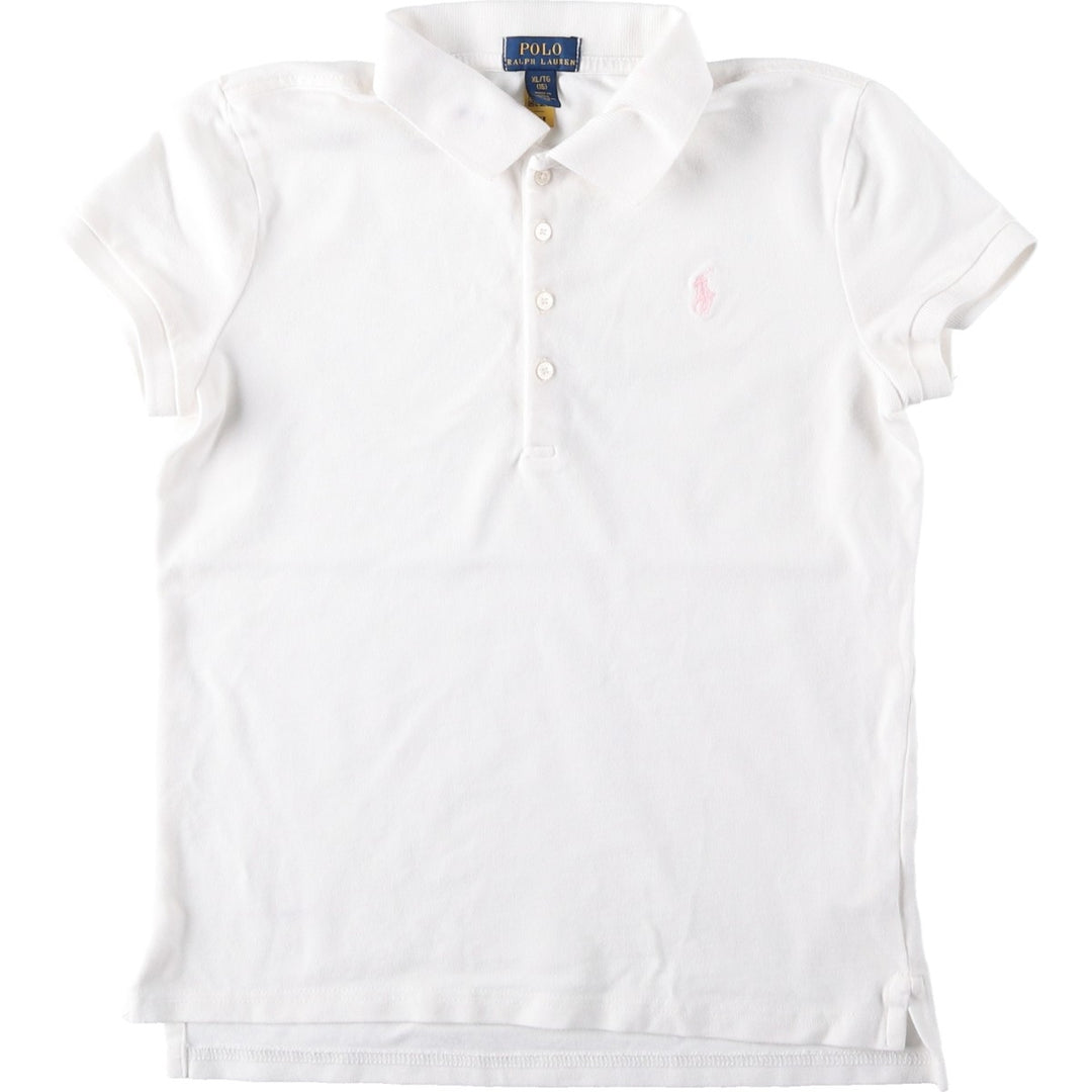 Ralph Lauren POLO RALPH LAUREN Short-Sleeve Polo Shirt, Women's Size XL (approx.) cotton white type Vintage Second Hand
