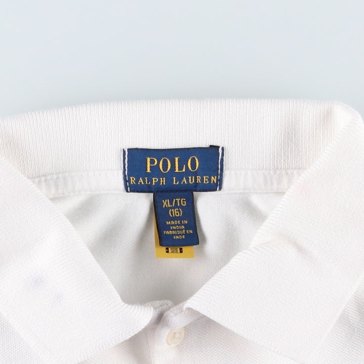 Ralph Lauren POLO RALPH LAUREN Short-Sleeve Polo Shirt, Women's Size XL (approx.) cotton white type Vintage Second Hand