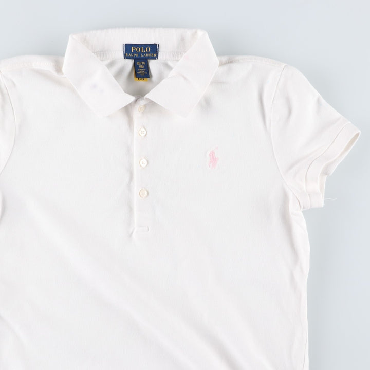 Ralph Lauren POLO RALPH LAUREN Short-Sleeve Polo Shirt, Women's Size XL (approx.) cotton white type Vintage Second Hand