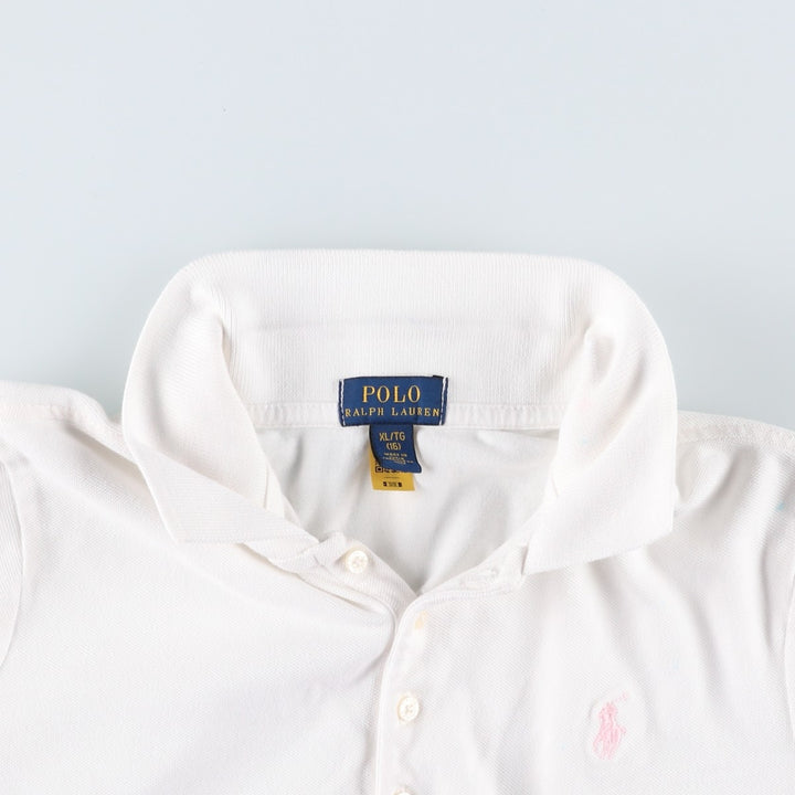 Ralph Lauren POLO RALPH LAUREN Short-Sleeve Polo Shirt, Women's Size XL (approx.) cotton white type Vintage Second Hand