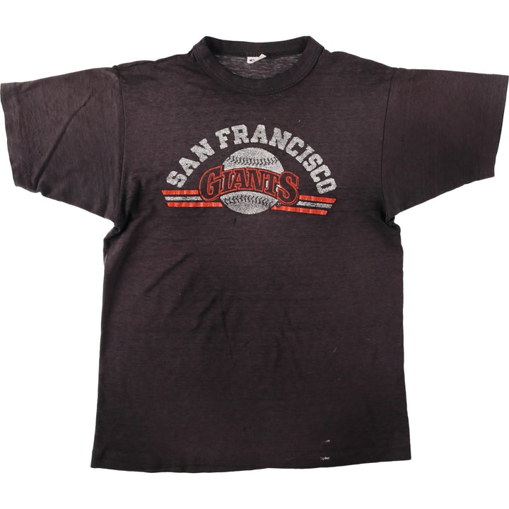 80'S Champion Tricolor Tag MLB San Francisco Giants Sports Print T-Shirt, Women's Size M (approx.) unclear brown type Vintage Second Hand