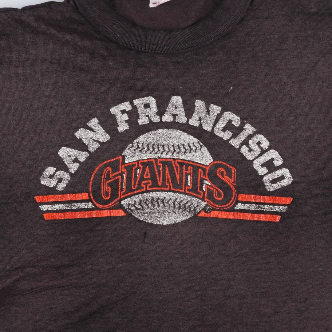80'S Champion Tricolor Tag MLB San Francisco Giants Sports Print T-Shirt, Women's Size M (approx.) unclear brown type Vintage Second Hand