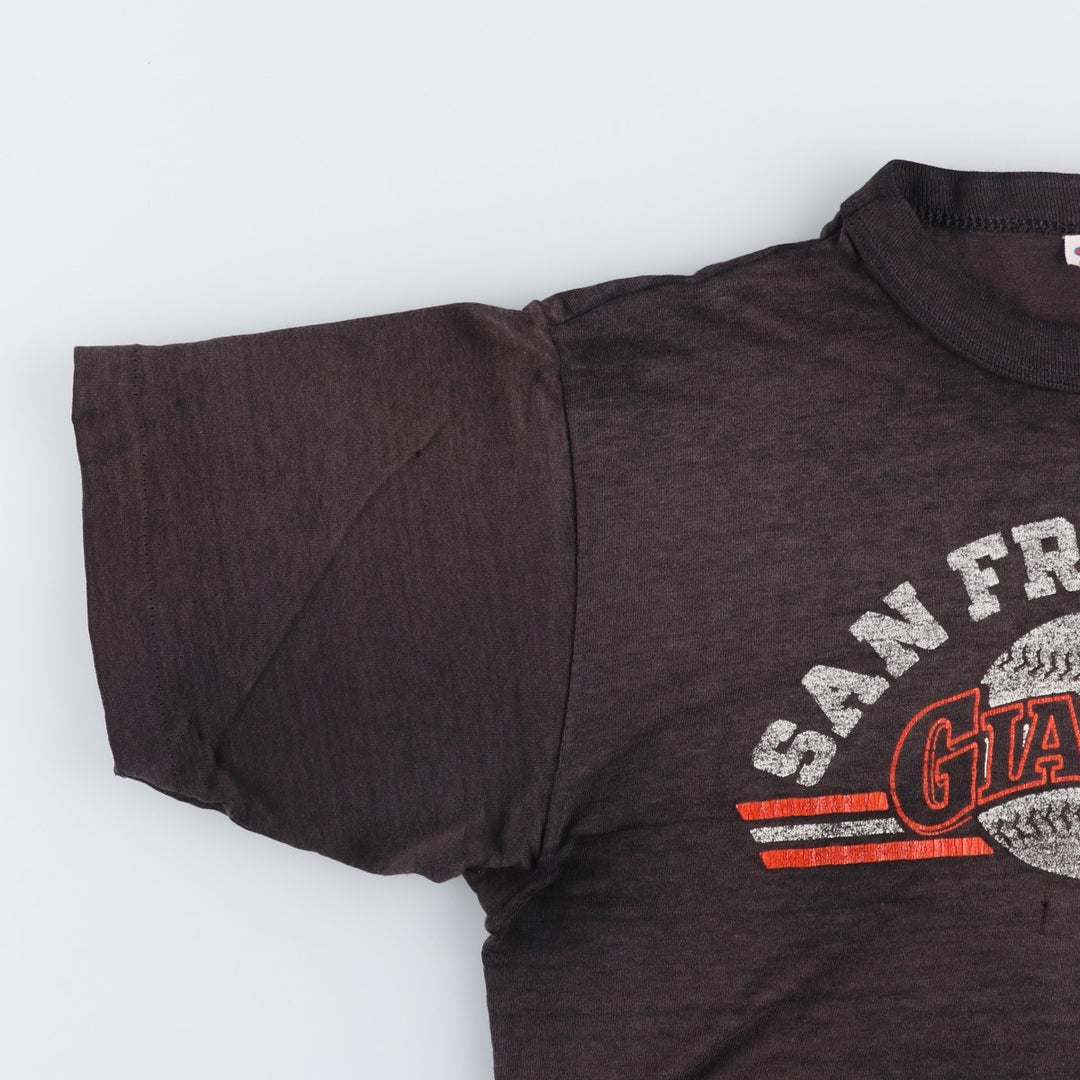 80'S Champion Tricolor Tag MLB San Francisco Giants Sports Print T-Shirt, Women's Size M (approx.) unclear brown type Vintage Second Hand