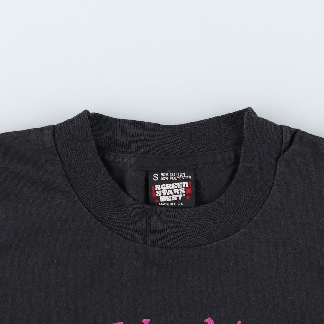 90'S Screen Stars Best Print T-Shirt, Made in USA, Women's Size S (approx.), Vintage cotton black type Vintage Second Hand