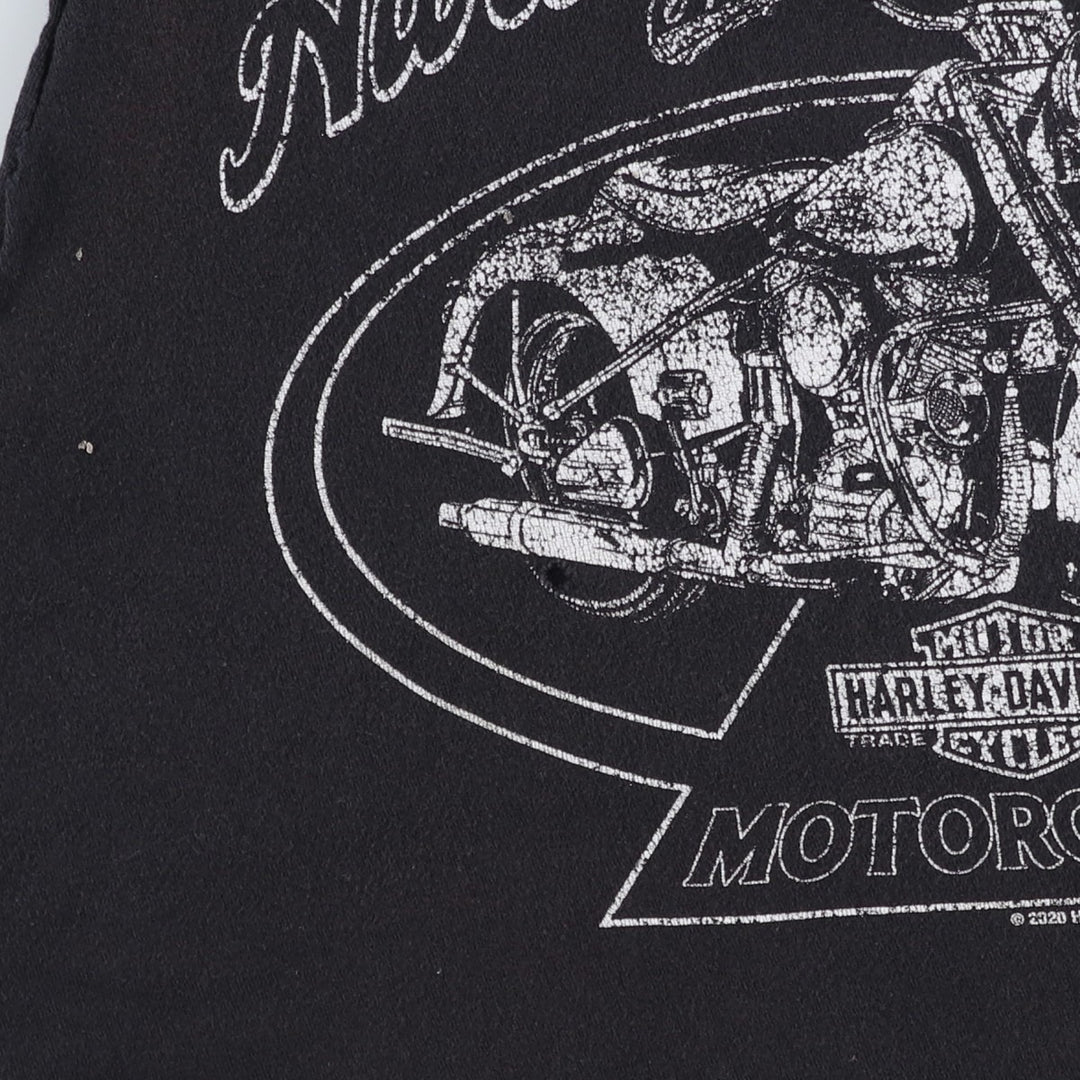 Harley-Davidson Cut-off Sleeveless Motorcycle T-Shirt, Women's Size L (approx.) unclear black type Vintage Second Hand
