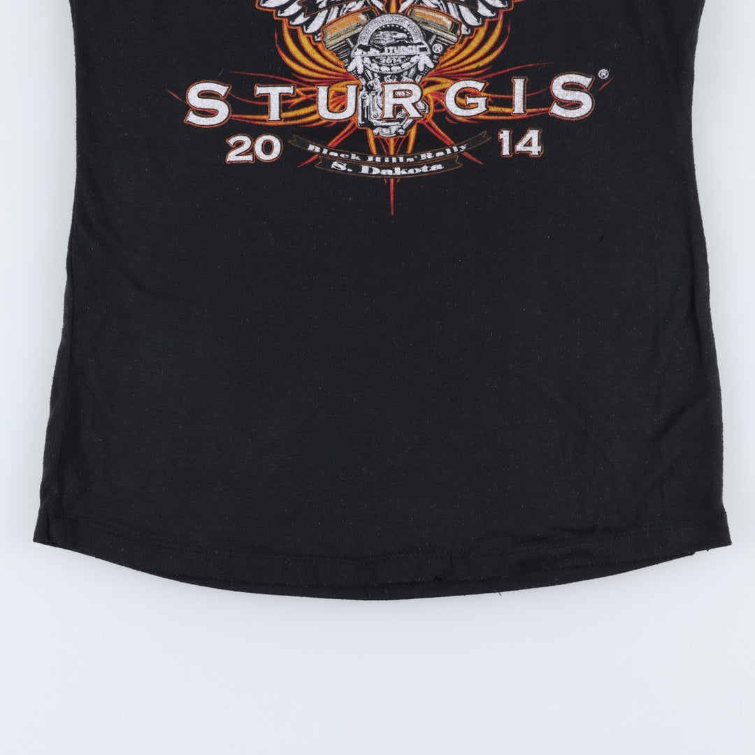 Glassy 74th Sturgis Motorcycle Rally Motorcycle Tank Top (Women's Size M) polyester black type Vintage Second Hand