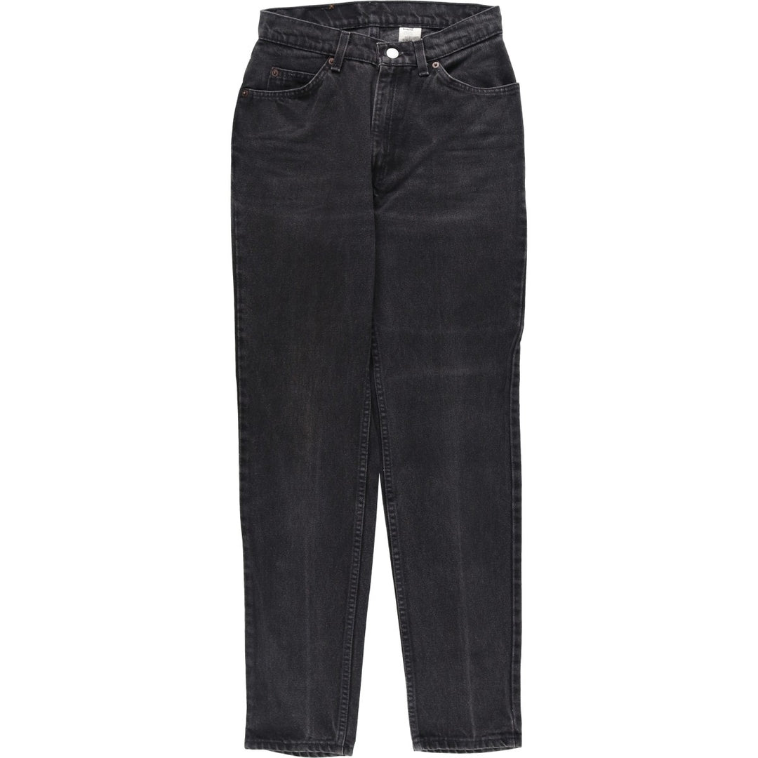 90'S Levi's 10912-4159 Slim Fit Tapered Leg Orange Tab Black Tapered Denim Pants, Women's Size L (W28 equivalent) cotton black type Vintage Second Hand