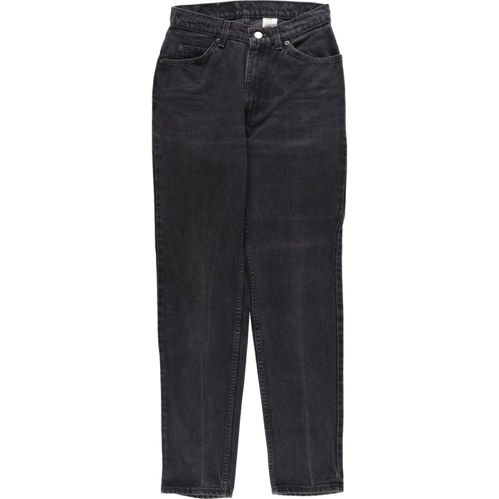 90'S Levi's 10912-4159 Slim Fit Tapered Leg Orange Tab Black Tapered Denim Pants, Women's Size L (W28 equivalent) cotton black type Vintage Second Hand