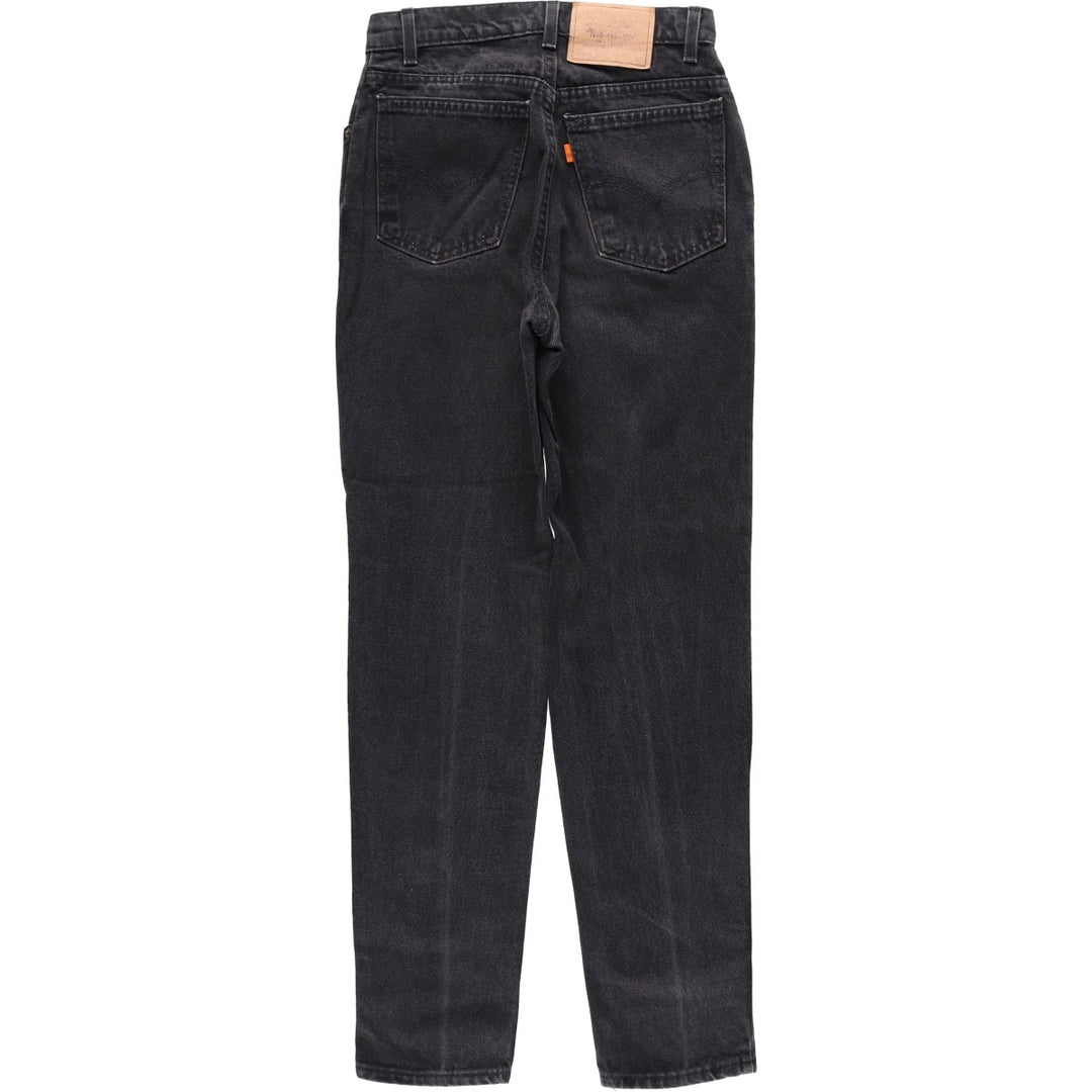 90'S Levi's 10912-4159 Slim Fit Tapered Leg Orange Tab Black Tapered Denim Pants, Women's Size L (W28 equivalent) cotton black type Vintage Second Hand