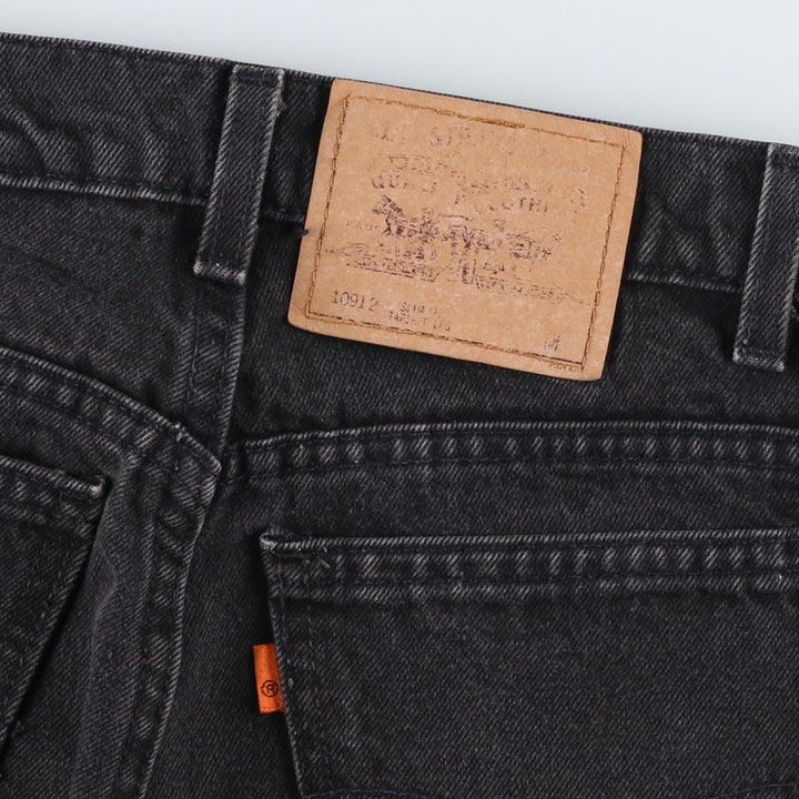 90'S Levi's 10912-4159 Slim Fit Tapered Leg Orange Tab Black Tapered Denim Pants, Women's Size L (W28 equivalent) cotton black type Vintage Second Hand