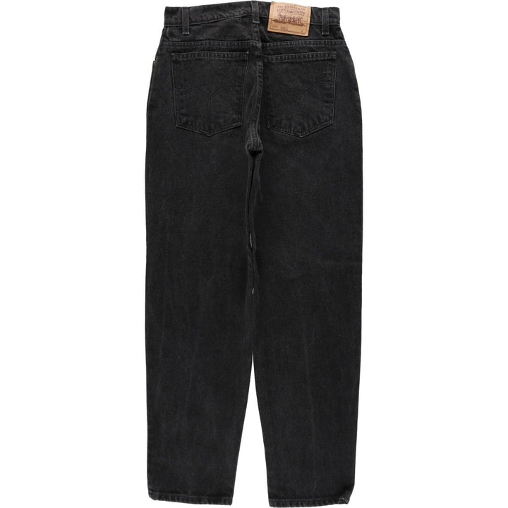 1990'S Levi's 15951-4159 Relaxed Fit Tapered Leg Orange Tab Tapered Denim Pants, Women's Size L (W28 equivalent) cotton black type Vintage Second Hand