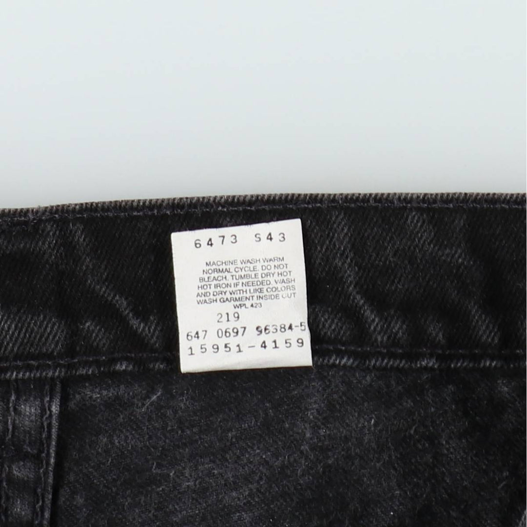 1990'S Levi's 15951-4159 Relaxed Fit Tapered Leg Orange Tab Tapered Denim Pants, Women's Size L (W28 equivalent) cotton black type Vintage Second Hand