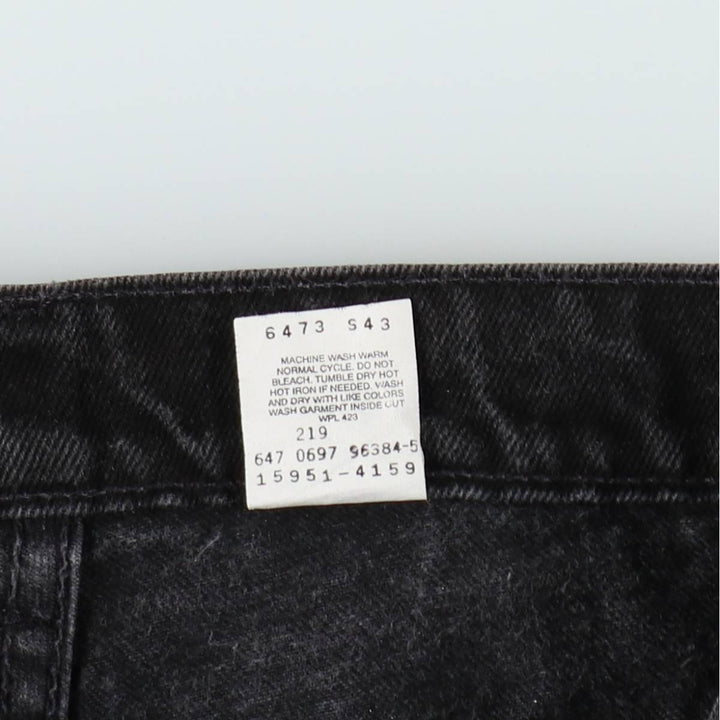 1990'S Levi's 15951-4159 Relaxed Fit Tapered Leg Orange Tab Tapered Denim Pants, Women's Size L (W28 equivalent) cotton black type Vintage Second Hand