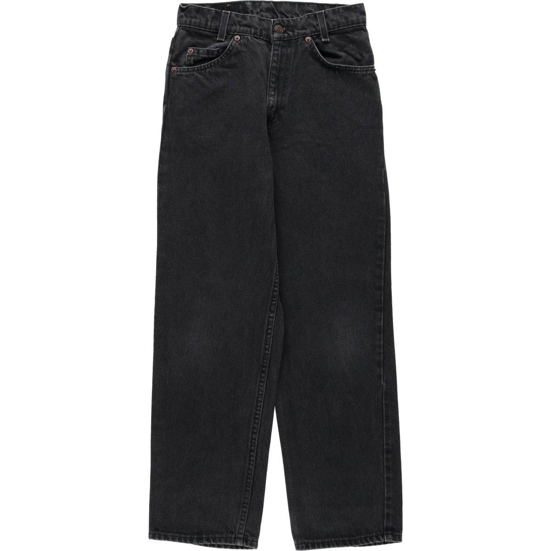 90'S Levi's 40750-4159 Relaxed Fit Orange Tab Black Denim Tapered Jeans, Women's Size M (W26 equivalent) cotton black type Vintage Second Hand