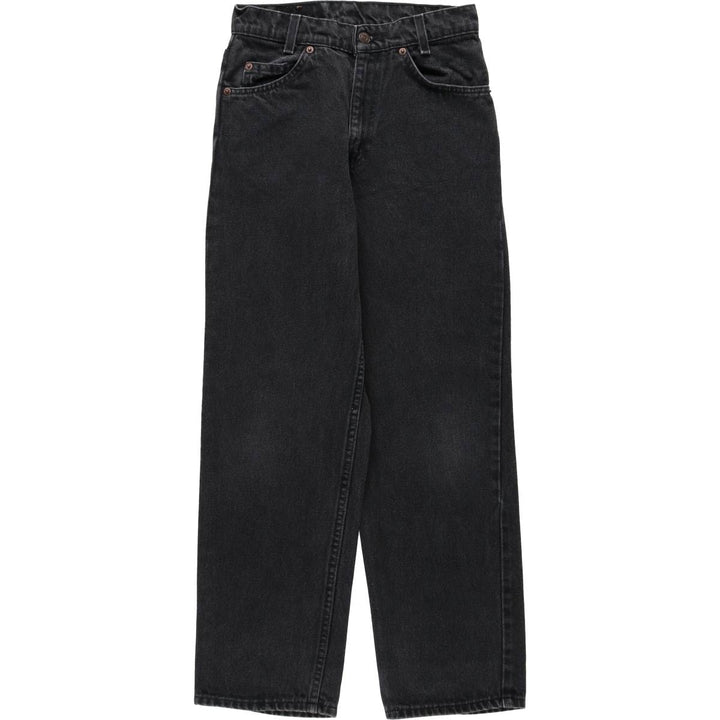 90'S Levi's 40750-4159 Relaxed Fit Orange Tab Black Denim Tapered Jeans, Women's Size M (W26 equivalent) cotton black type Vintage Second Hand