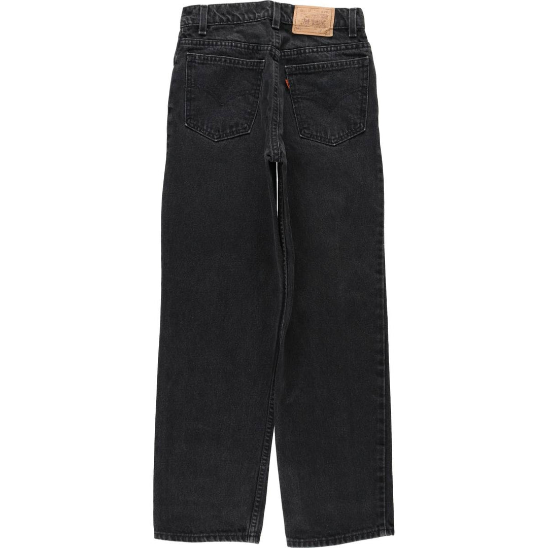 90'S Levi's 40750-4159 Relaxed Fit Orange Tab Black Denim Tapered Jeans, Women's Size M (W26 equivalent) cotton black type Vintage Second Hand
