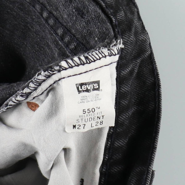 90'S Levi's 40750-4159 Relaxed Fit Orange Tab Black Denim Tapered Jeans, Women's Size M (W26 equivalent) cotton black type Vintage Second Hand