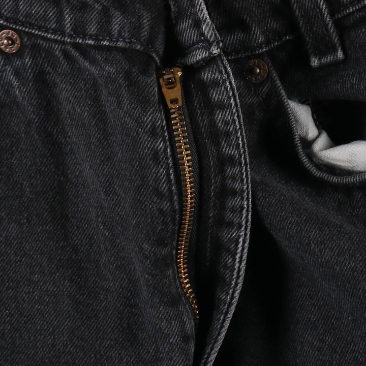 90'S Levi's 40750-4159 Relaxed Fit Orange Tab Black Denim Tapered Jeans, Women's Size M (W26 equivalent) cotton black type Vintage Second Hand
