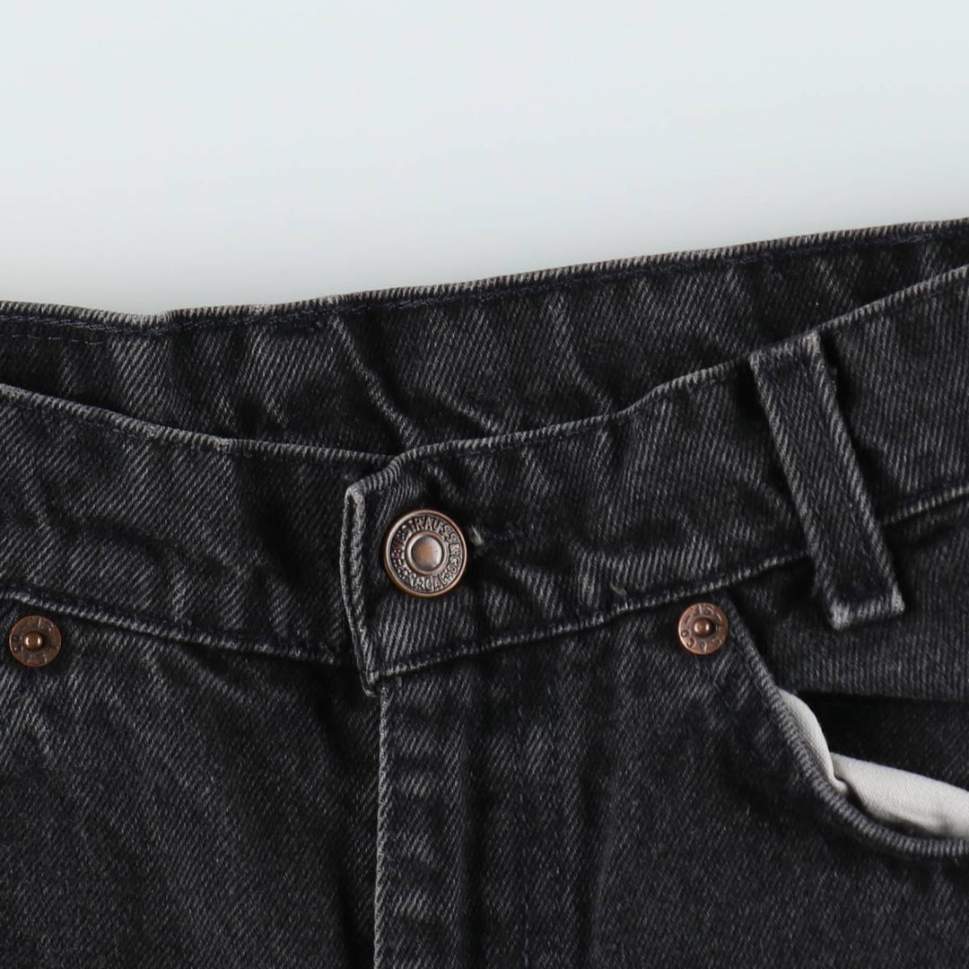 90'S Levi's 40750-4159 Relaxed Fit Orange Tab Black Denim Tapered Jeans, Women's Size M (W26 equivalent) cotton black type Vintage Second Hand