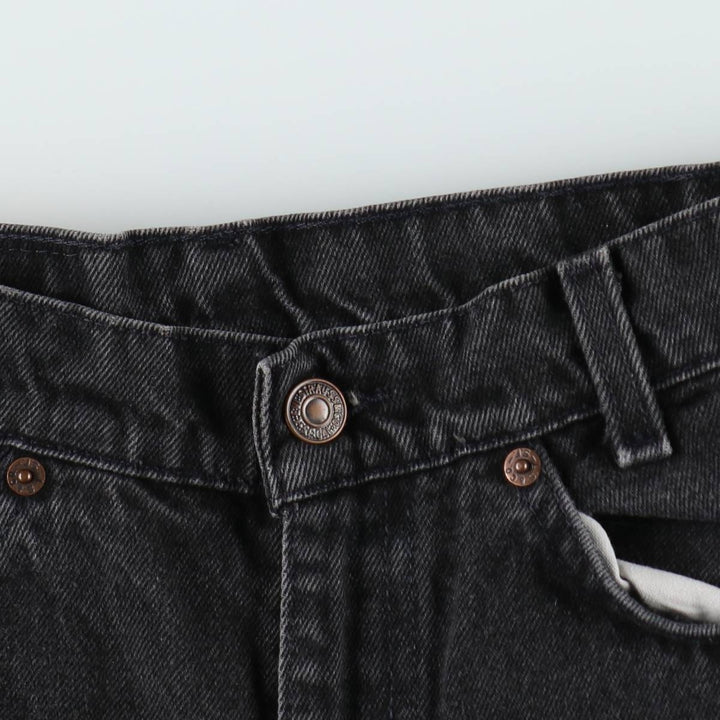 90'S Levi's 40750-4159 Relaxed Fit Orange Tab Black Denim Tapered Jeans, Women's Size M (W26 equivalent) cotton black type Vintage Second Hand