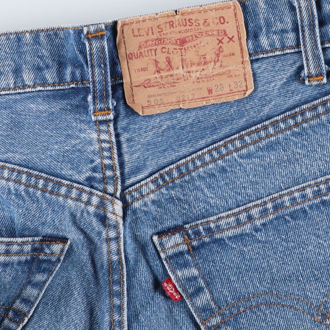 1980'S Levi's 505-0217 Tapered Denim Pants, Made in USA, Women's Size L (W28 equivalent), Vintage. cotton blue type Vintage Second Hand