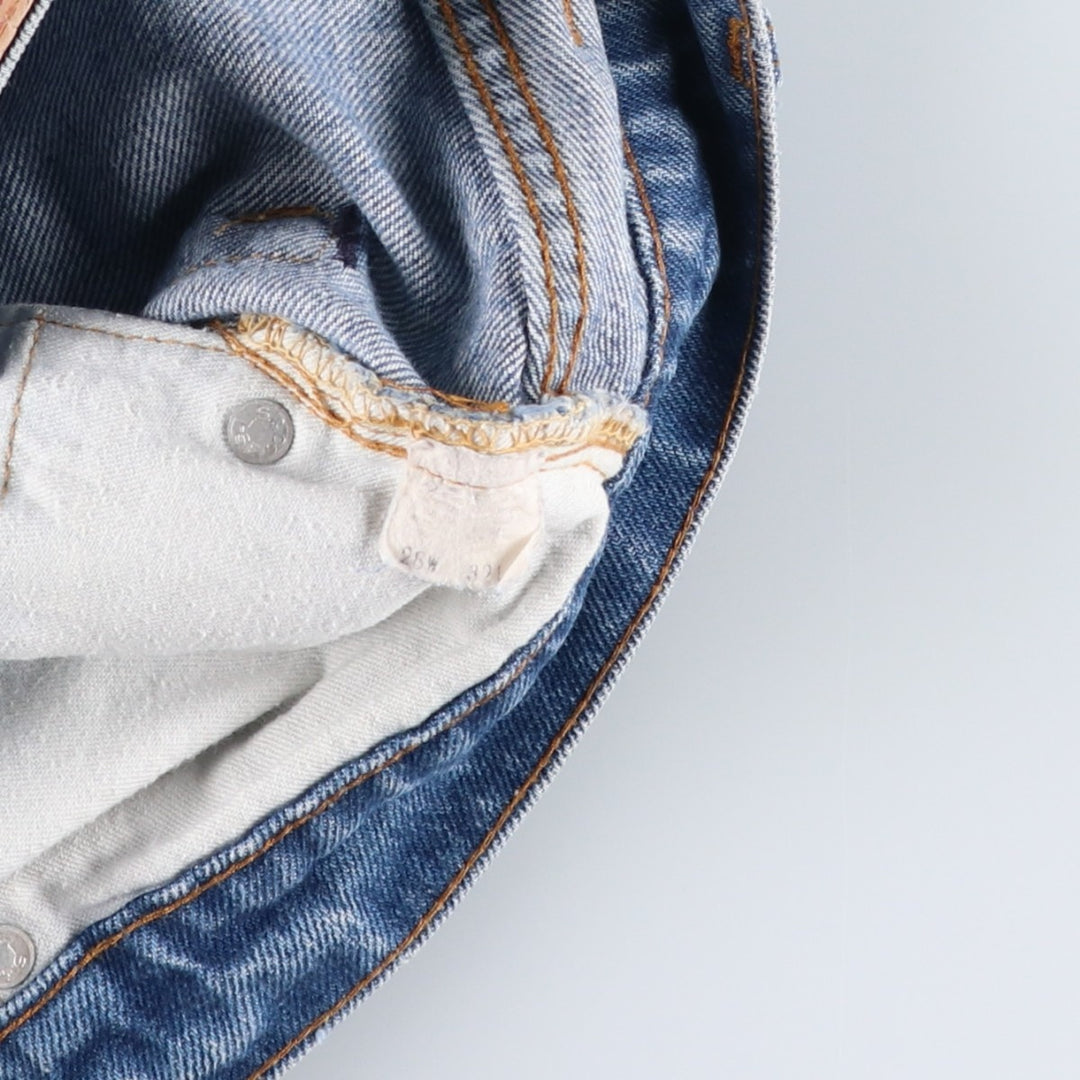 1980'S Levi's 505-0217 Tapered Denim Pants, Made in USA, Women's Size L (W28 equivalent), Vintage. cotton blue type Vintage Second Hand