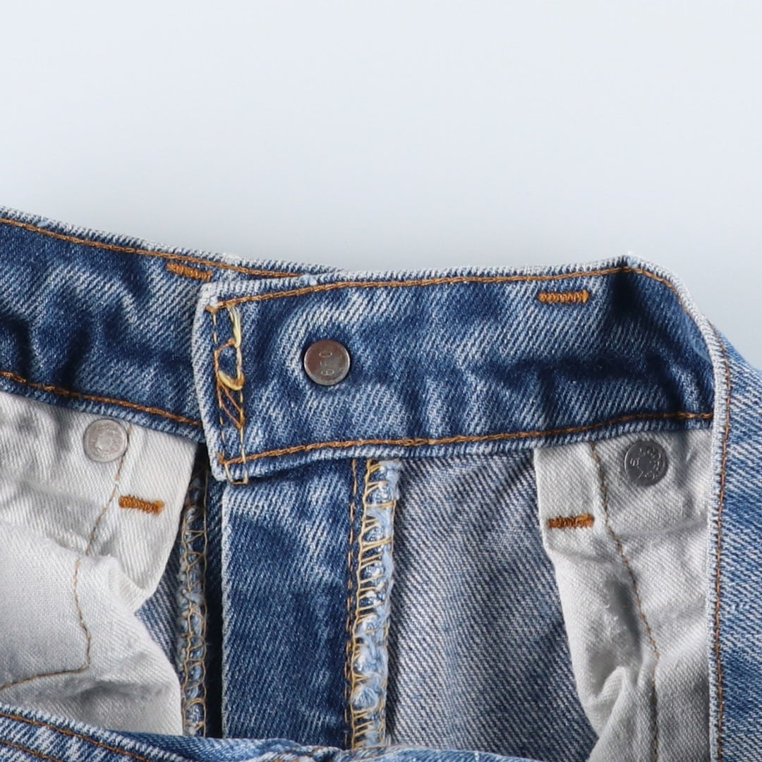 1980'S Levi's 505-0217 Tapered Denim Pants, Made in USA, Women's Size L (W28 equivalent), Vintage. cotton blue type Vintage Second Hand