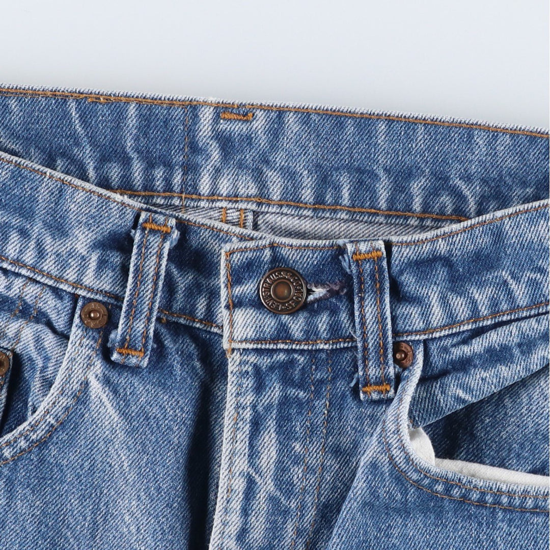 1980'S Levi's 505-0217 Tapered Denim Pants, Made in USA, Women's Size L (W28 equivalent), Vintage. cotton blue type Vintage Second Hand
