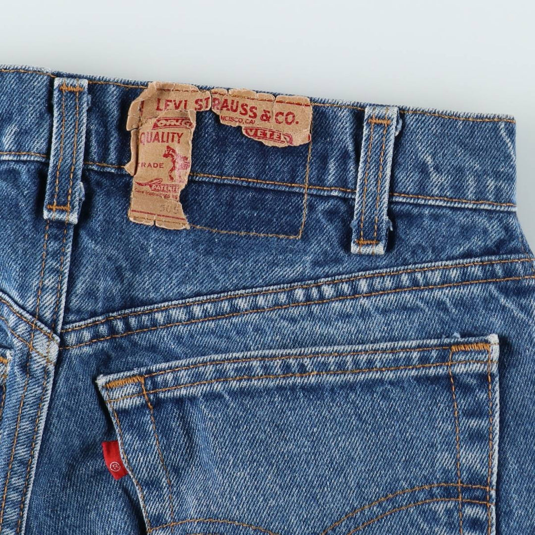 1980'S Levi's 505-0217 Tapered Denim Pants, Made in USA, Women's Size L (W28 equivalent), Vintage. unclear blue type Vintage Second Hand
