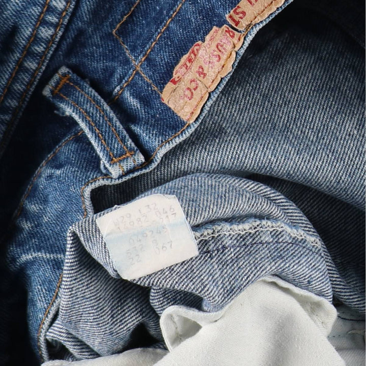 1980'S Levi's 505-0217 Tapered Denim Pants, Made in USA, Women's Size L (W28 equivalent), Vintage. unclear blue type Vintage Second Hand