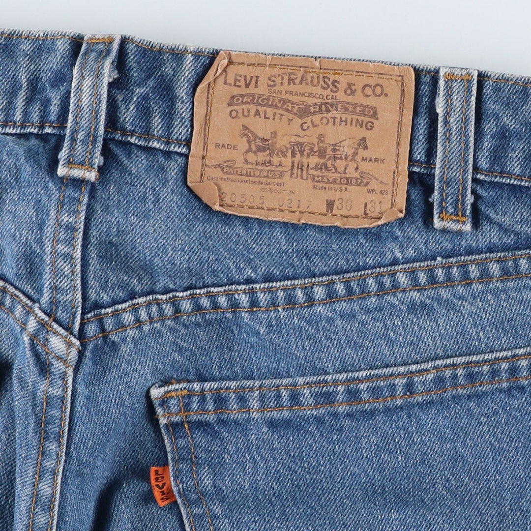 80s-90'S Levi's 20505-0217 Orange Tab Tapered Denim Pants, Made in USA, Women's Size L (equivalent to W29), Vintage cotton blue type Vintage Second Hand
