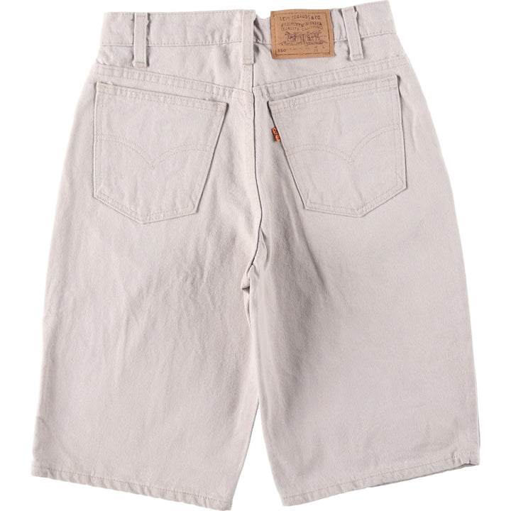 90'S Levi's 550 Relaxed Fit Student 30705-1894 Orange Tab Denim Shorts, Women's Size L (W27 equivalent) unclear Beige type Vintage Second Hand