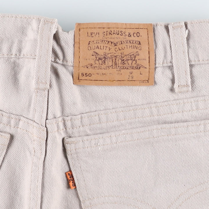 90'S Levi's 550 Relaxed Fit Student 30705-1894 Orange Tab Denim Shorts, Women's Size L (W27 equivalent) unclear Beige type Vintage Second Hand