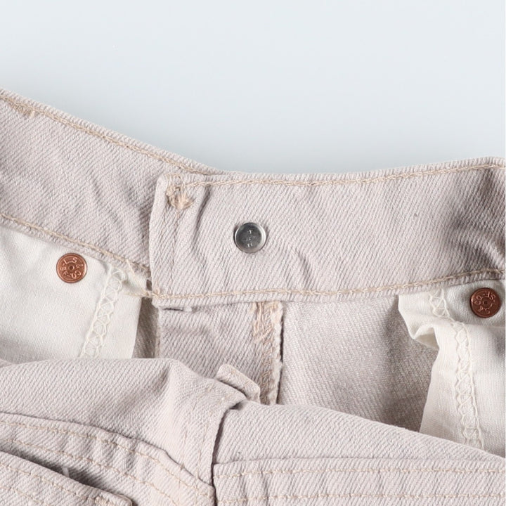 90'S Levi's 550 Relaxed Fit Student 30705-1894 Orange Tab Denim Shorts, Women's Size L (W27 equivalent) unclear Beige type Vintage Second Hand