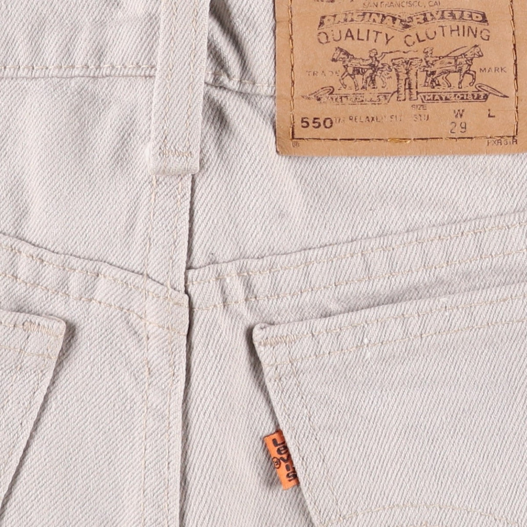 90'S Levi's 550 Relaxed Fit Student 30705-1894 Orange Tab Denim Shorts, Women's Size L (W27 equivalent) unclear Beige type Vintage Second Hand