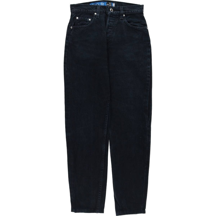 ~90'S Levi's Silver Tab GUYS FIT Black Denim Tapered Denim Pants, Made in USA, Women's Size M (W26 equivalent) unclear black type Vintage Second Hand