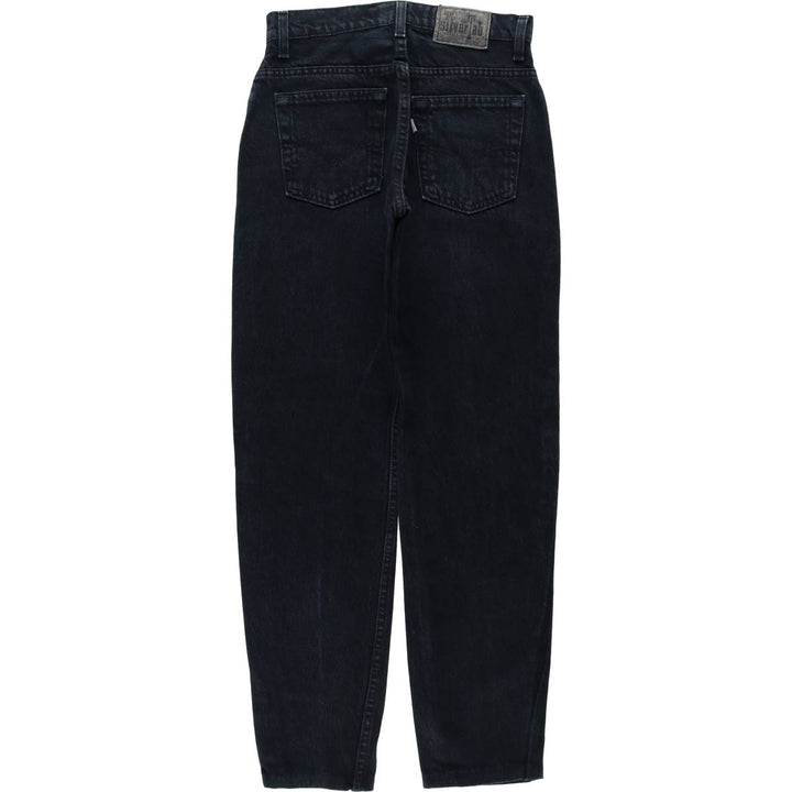 ~90'S Levi's Silver Tab GUYS FIT Black Denim Tapered Denim Pants, Made in USA, Women's Size M (W26 equivalent) unclear black type Vintage Second Hand