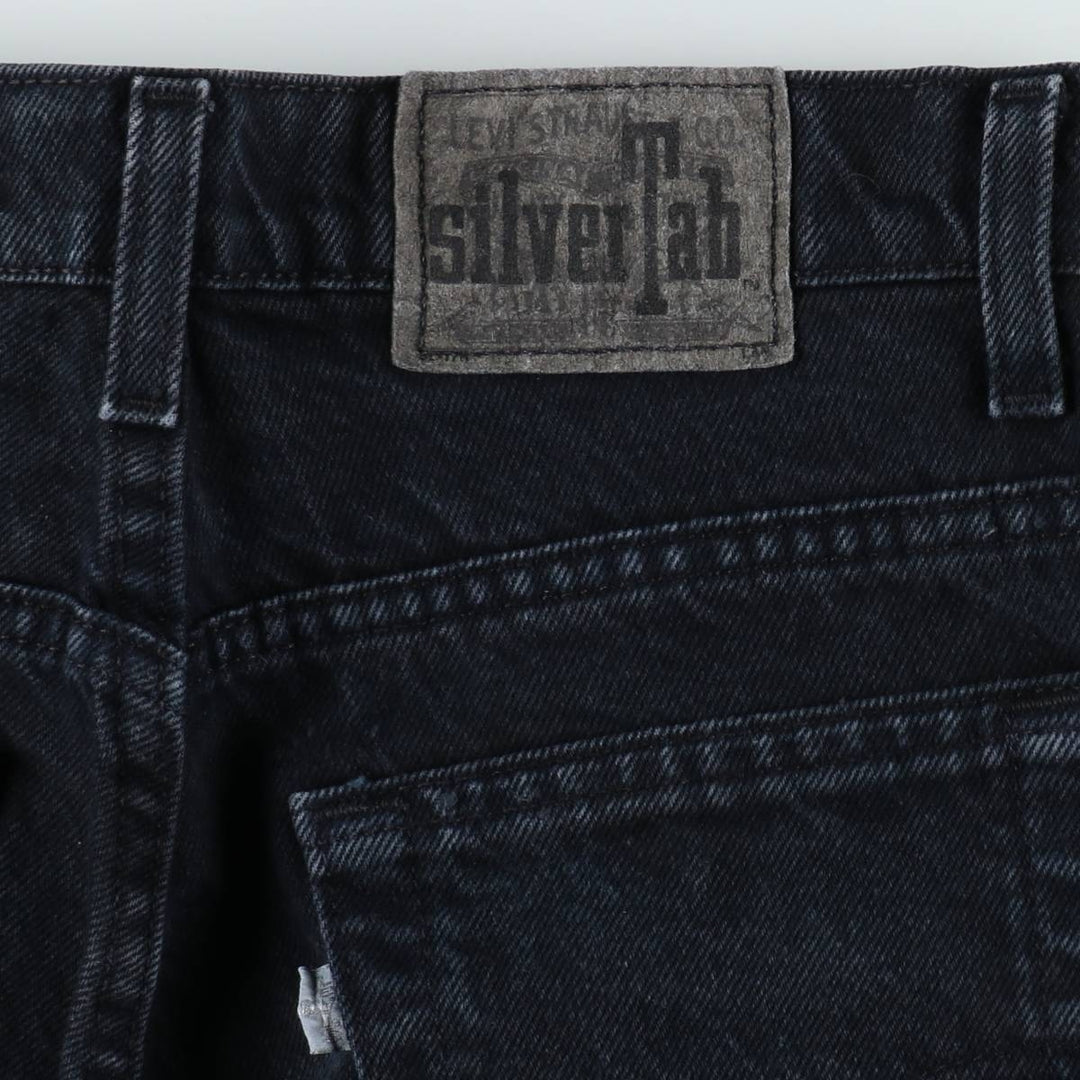 ~90'S Levi's Silver Tab GUYS FIT Black Denim Tapered Denim Pants, Made in USA, Women's Size M (W26 equivalent) unclear black type Vintage Second Hand