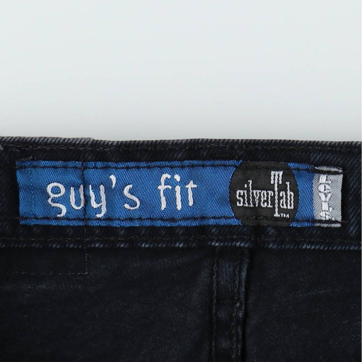 ~90'S Levi's Silver Tab GUYS FIT Black Denim Tapered Denim Pants, Made in USA, Women's Size M (W26 equivalent) unclear black type Vintage Second Hand
