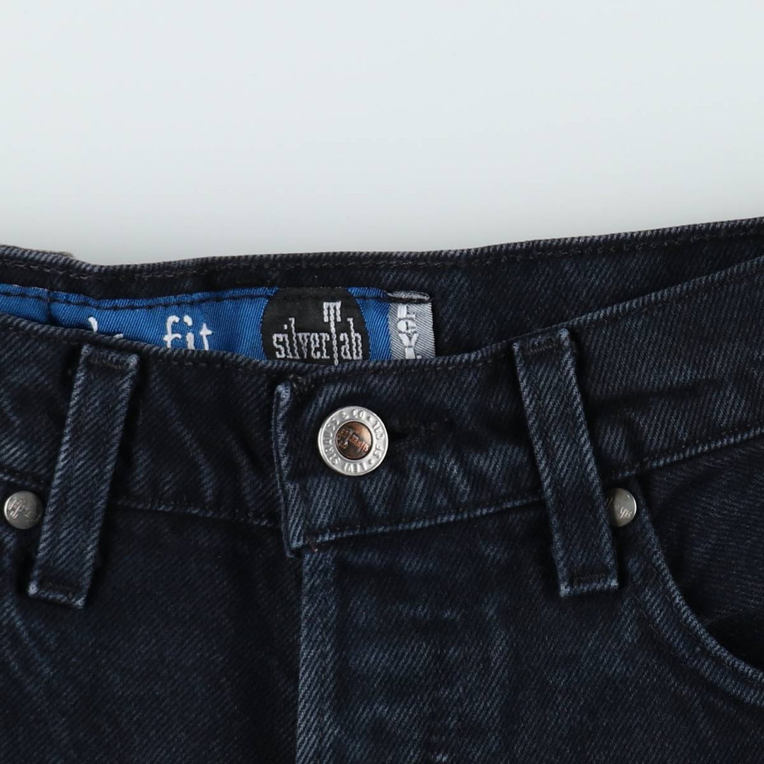 ~90'S Levi's Silver Tab GUYS FIT Black Denim Tapered Denim Pants, Made in USA, Women's Size M (W26 equivalent) unclear black type Vintage Second Hand