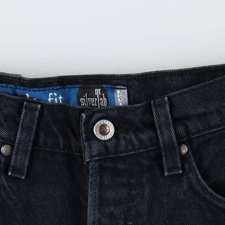 ~90'S Levi's Silver Tab GUYS FIT Black Denim Tapered Denim Pants, Made in USA, Women's Size M (W26 equivalent) unclear black type Vintage Second Hand