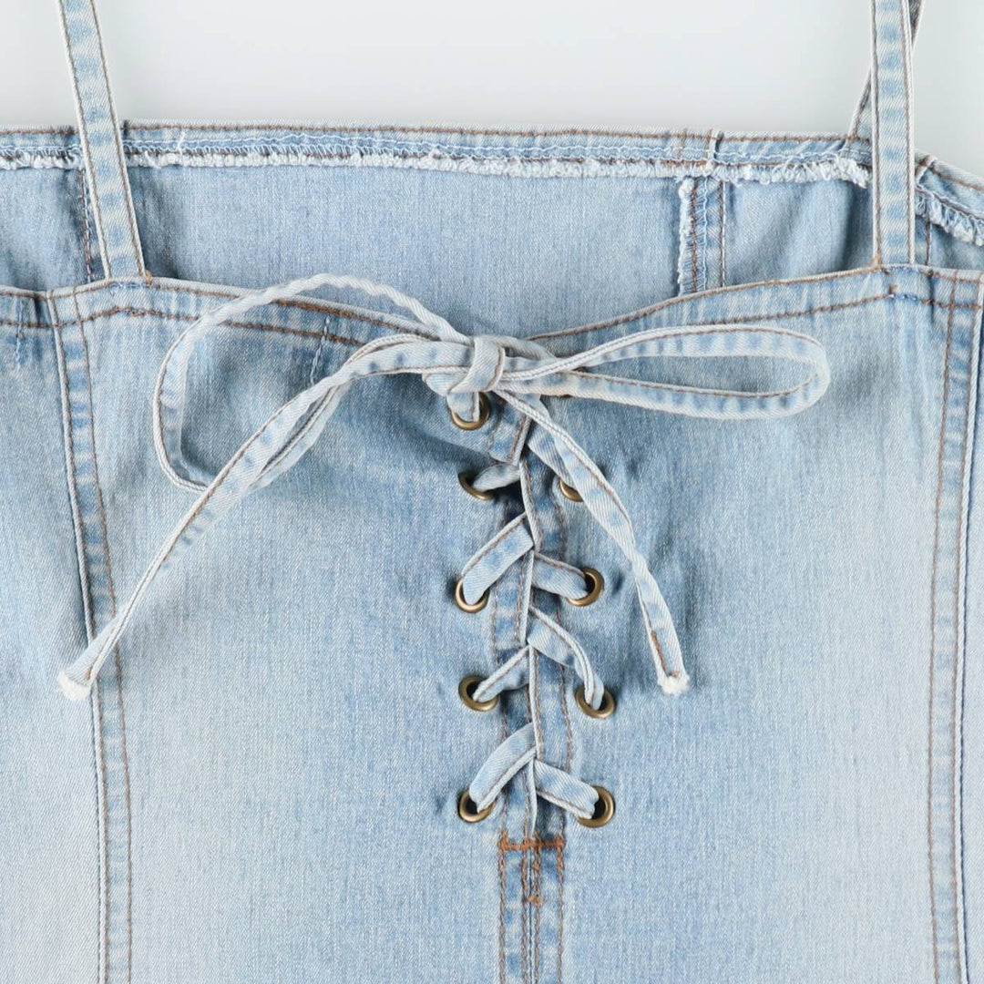 VERO MODA jeanswear Lace-up Midi Denim Dress Camisole Dress Women's Size M (approx.) cotton blue type Vintage Second Hand