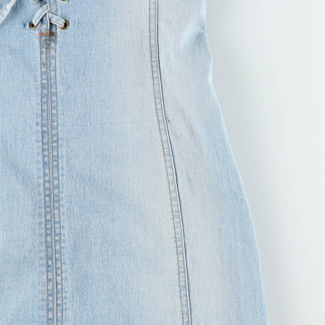VERO MODA jeanswear Lace-up Midi Denim Dress Camisole Dress Women's Size M (approx.) cotton blue type Vintage Second Hand