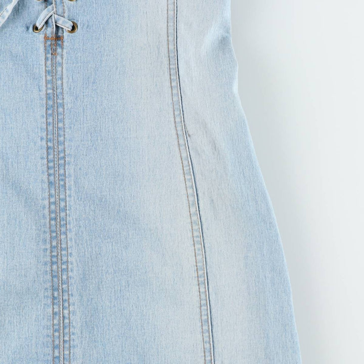 VERO MODA jeanswear Lace-up Midi Denim Dress Camisole Dress Women's Size M (approx.) cotton blue type Vintage Second Hand