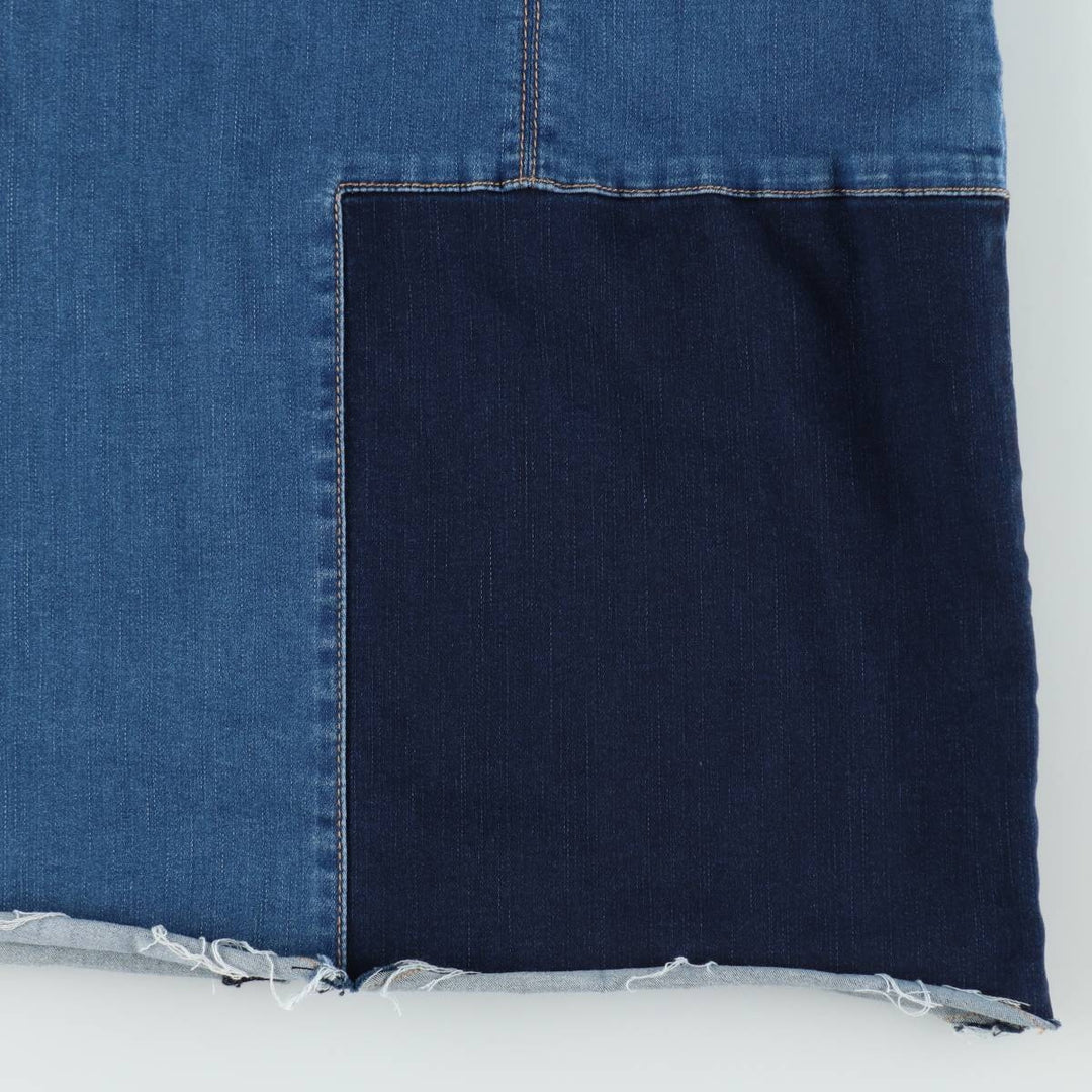 soho JEANS Sleeveless Half-Length Cut-Off Denim Dress, Women's Size M (approx.) cotton blue type Vintage Second Hand